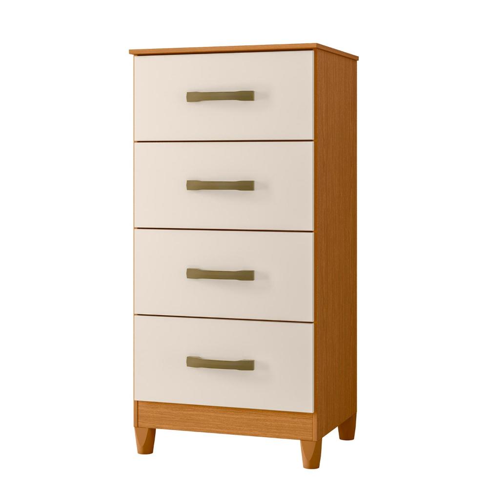 Cômoda Mobi 4 Gavetas Cinamomo/off White - Móveis Albatroz