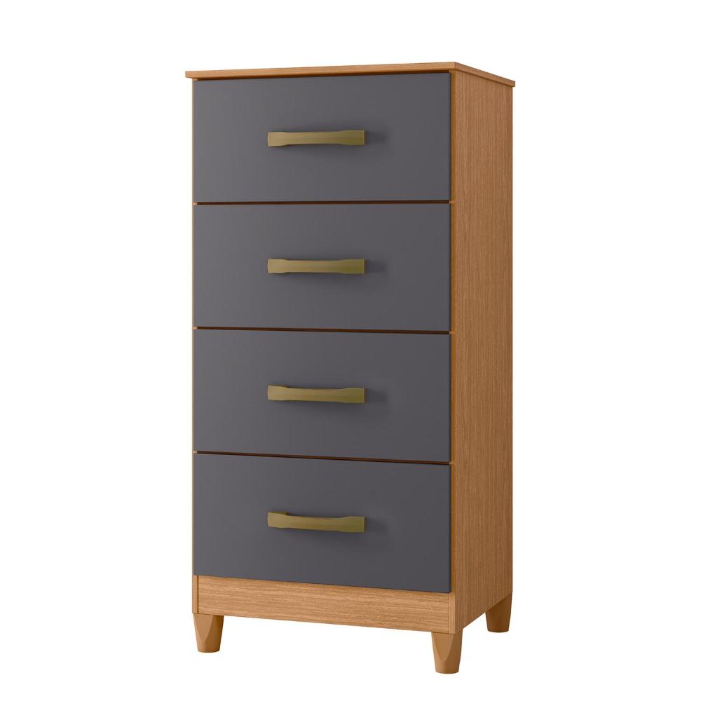 Cômoda Mobi 4 Gavetas Freijó/titanium - Móveis Albatroz