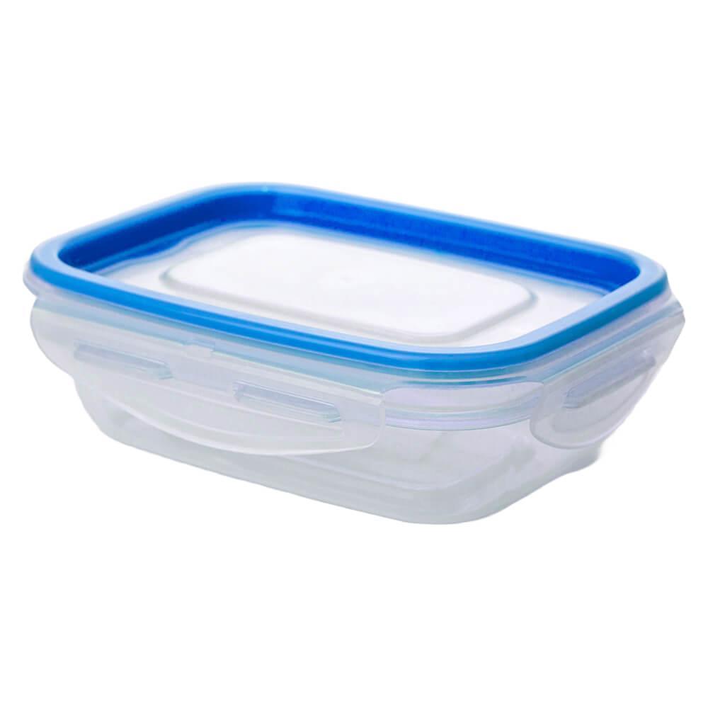 Pote Hermético De Plástico Com Travas Retangular 350ml - Tritec 5285 Azul