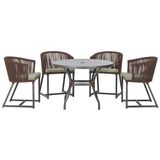 Mesa Com 4 Cadeiras E Noronha Estofado 8 Trama Original Marrom