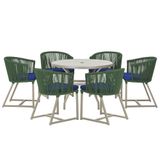 Mesa E 6 Cadeiras De Jantar Noronha Fendi E10 Trama Original Verde