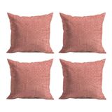 Jogo De Capas De Almofada Em Microfibra Zaha 45cm X 45cm 4 Peças - Rio Home Rosa