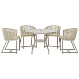 Mesa Com 4 Cadeiras E Noronha Estofado 7 Trama Original Rami