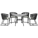 Mesa Com 4 Cadeiras E Noronha Estofado 3 Trama Original Preto