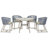Mesa Com 4 Cadeiras E Noronha Estofado 7 Trama Original Prata