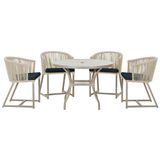 Mesa Com 4 Cadeiras E Noronha Estofado 12 Trama Original Rami