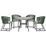 Mesa Com 4 Cadeiras E Noronha Estofado 7 Trama Original Verde