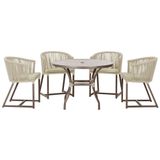 Mesa Com 4 Cadeiras E Noronha Estofado 7 Trama Original Rami