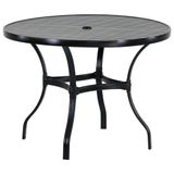Mesa Com Tampo Ripado 120 Cm Em Alumínio Trama Original Preto