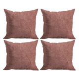 Jogo De Capas De Almofada Em Microfibra 43cm X 43cm Linho Em Relevo 4 Peças - Rio Home Rosa