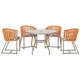 Mesa Com 4 Cadeiras E Noronha Estofado 6 Trama Original Terra Cota