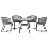 Mesa Com 4 Cadeiras E Noronha Estofado 9 Trama Original Prata