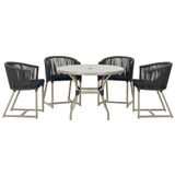 Mesa Com 4 Cadeiras E Noronha Estofado 12 Trama Original Preto