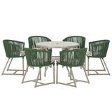 Mesa E 6 Cadeiras De Jantar Noronha Fendi E6 Trama Original Verde