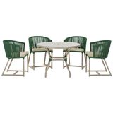 Mesa Com 4 Cadeiras E Noronha Estofado 7 Trama Original Verde