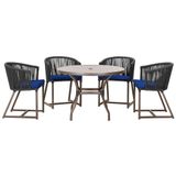 Mesa Com 4 Cadeiras E Noronha Estofado 10 Trama Original Preto
