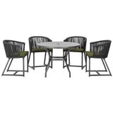 Mesa Com 4 Cadeiras E Noronha Estofado 13 Trama Original Preto