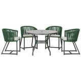 Mesa Com 4 Cadeiras E Noronha Estofado 3 Trama Original Verde