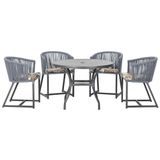 Mesa Com 4 Cadeiras E Noronha Estofado 6 Trama Original Prata