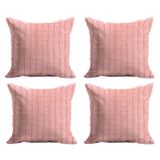Jogo De Capas De Almofada Em Microfibra 42cm X 42cm Felpudo 4 Peças - Rio Home Rosa
