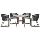 Mesa Com 4 Cadeiras E Noronha Estofado 5 Trama Original Preto