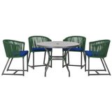 Mesa Com 4 Cadeiras E Noronha Estofado 10 Trama Original Verde
