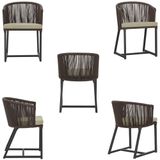 Mesa Com 4 Cadeiras E Noronha Estofado 7 Trama Original Marrom