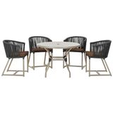 Mesa Com 4 Cadeiras E Noronha Estofado 9 Trama Original Preto