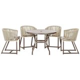 Mesa Com 4 Cadeiras E Noronha Estofado 6 Trama Original Rami