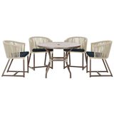 Mesa Com 4 Cadeiras E Noronha Estofado 12 Trama Original Rami