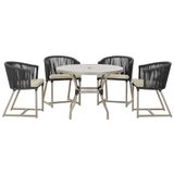Mesa Com 4 Cadeiras E Noronha Estofado 7 Trama Original Preto