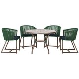 Mesa Com 4 Cadeiras E Noronha Estofado 12 Trama Original Verde