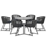 Mesa E 6 Cadeiras E Noronha Preto E12 Trama Original Preto