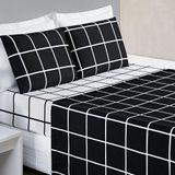 Jogo De Lençol Casal Micropercal 200 Fios Dustin 4 Peças Preto