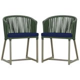 2 Cadeiras De Jantar Noronha Fendi Corda Nautica E10 Trama Verde