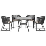 Mesa Com 4 Cadeiras E Noronha Estofado 6 Trama Original Preto