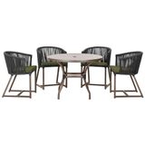 Mesa Com 4 Cadeiras E Noronha Estofado 13 Trama Original Preto