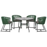 Mesa Com 4 Cadeiras E Noronha Estofado 11 Trama Original Verde
