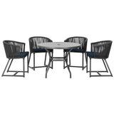Mesa Com 4 Cadeiras E Noronha Estofado 12 Trama Original Preto
