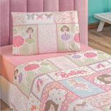 Jogo De Lençol Solteiro Bouti Kids Infantil Estampado 3 Peças Ballet