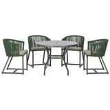 Mesa Com 4 Cadeiras E Noronha Estofado 8 Trama Original Verde