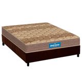 Cama Box Casal: Colchão Espuma D33 Probel Firmepedic Guarda Costas Próintense Brown + Base Crc Suede Brown (138x188)