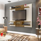 Painel Para Tv Rio Off White Cinomomo Efeito Ripado