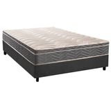 Cama Box Casal: Colchão Ortopédico Paropas D45 Anatômico Confort Mega Firme + Base Crc Suede Gray (138x188)