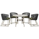 Mesa Com 4 Cadeiras E Noronha Estofado 13 Trama Original Preto