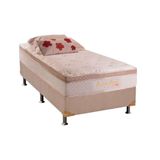 Cama Box Solteiro: Colchão Molas Ensacadas Herval Pallace Bambu + Base Crc Suede Clean (88x188)