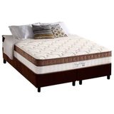 Cama Box Queen: Colchão Molas Ensacadas King Best Brown + Base Crc Suede Brown (158x198)