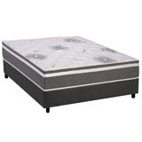 Cama Box Casal: Colchão Espuma D33 Polar Pérola Premium + Base Crc Suede Gray (138x188)