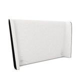 Cabeceira Design Para Cama King Torres Pés Em Madeira Pu/bouclê Preto/off White G91 - Gran Belo