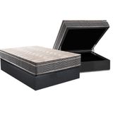 Cama Box Baú Casal: Colchão Anatômico Paropas D45 Conforto Mega Firme + Base Crc Suede Gray (138x188)